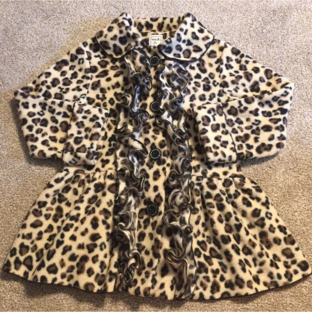 4T EUC MACK&CO Leopard Print Fleece Jacket
